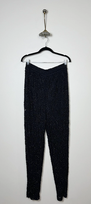 Carmen Marc Valvo sheer sequin pants