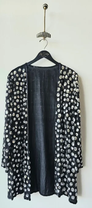 Silk sequin polka dot blazer