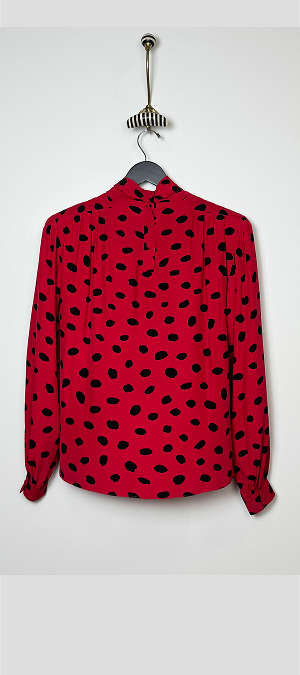 Prophecy red and black polka dot Blouse