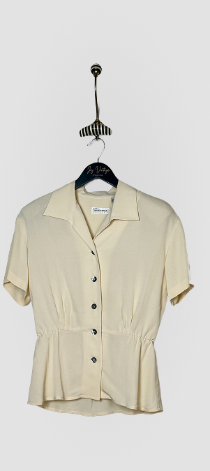 Silk Vintage Buttercream Blouse
