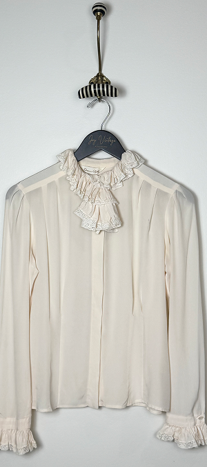 Oscar de la Renta ruffled silk blouse