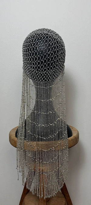 1970s fringe beaded headpiece